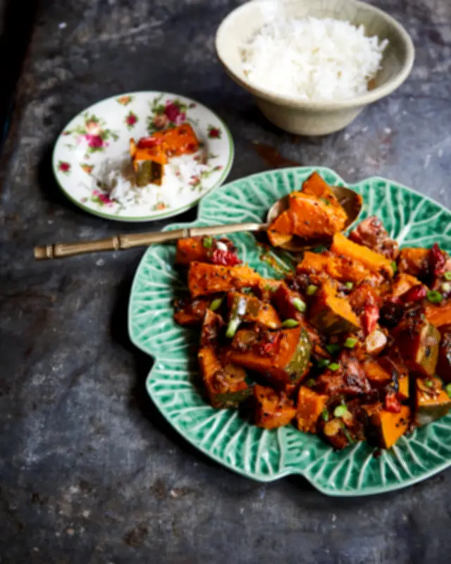 Bengali Pumpkin with Nigella and Tamarind Eggplant Recipes