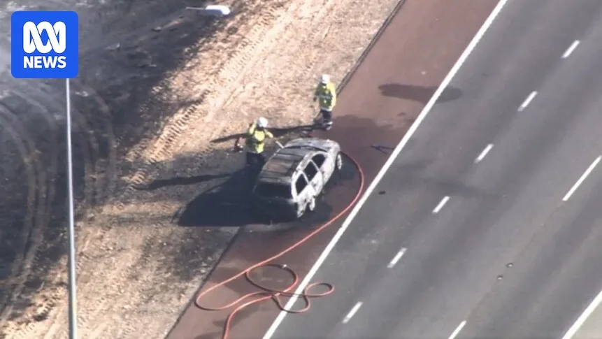 Bushfire Near Perth Freeway Downgraded After Car Fire