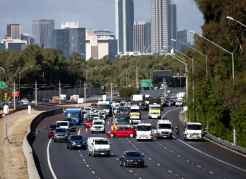 Car and truck crash reduces Mitchell Freeway to single lane in Perth