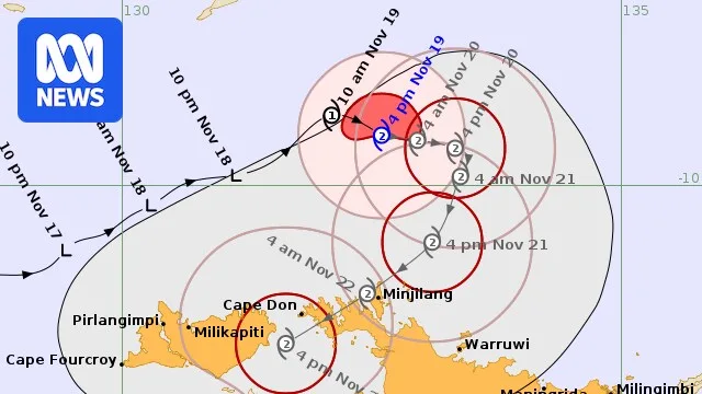 Cyclone Fina Intensifies to Category Two, Targets NT Coast