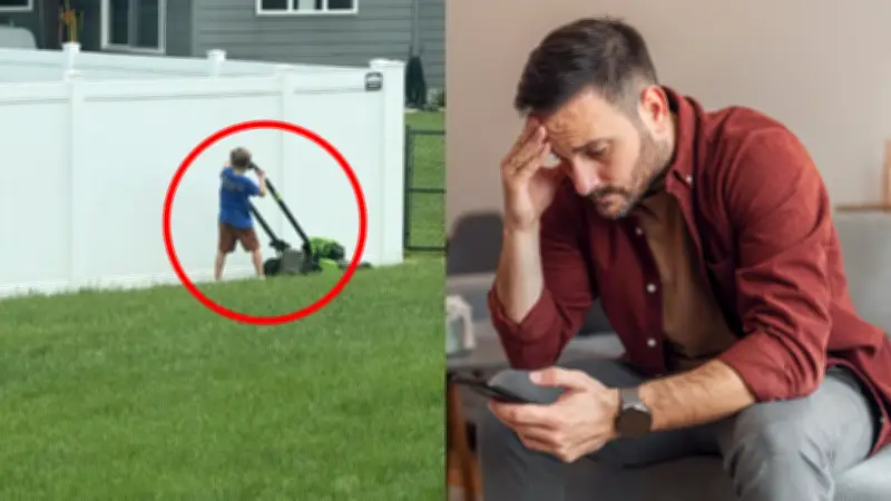 Dad roasted for paying son $10 to mow neighbour's lawn