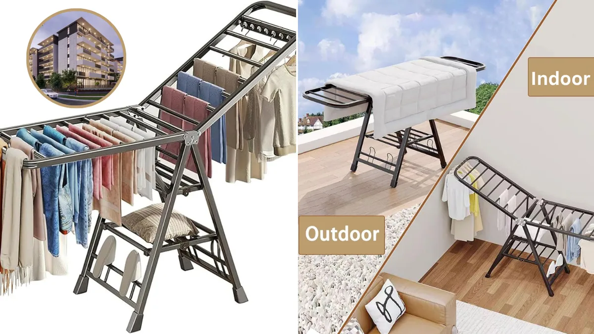 Foldable Clothes Drying Rack Ideal for Apartment Dwellers