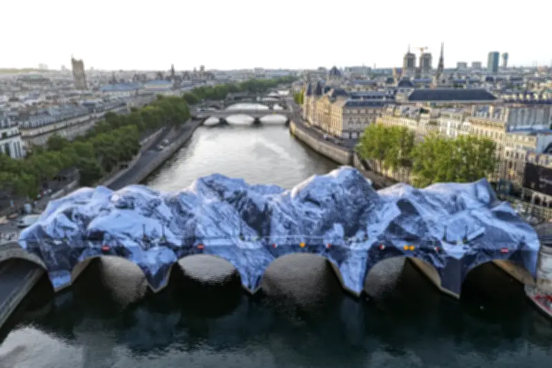 French artist JR transforms Pont Neuf into a cave in Paris