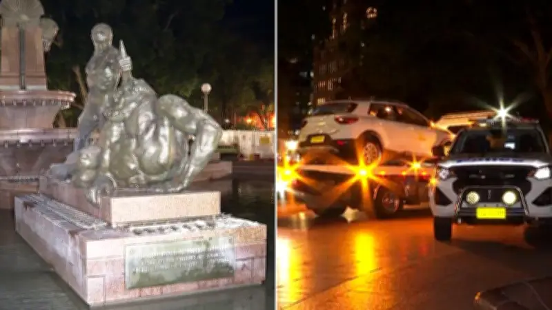French National Allegedly Crashes into Historic Sydney Fountain