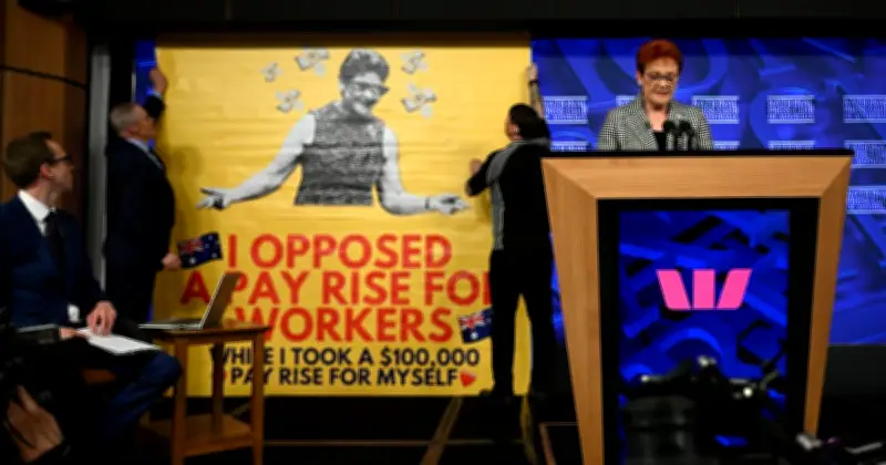 Hanson's National Press Club Speech Interrupted by Pay Rise Protest