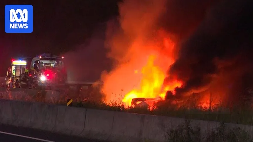 Truck Driver Escapes Fiery Crash on M1 Motorway