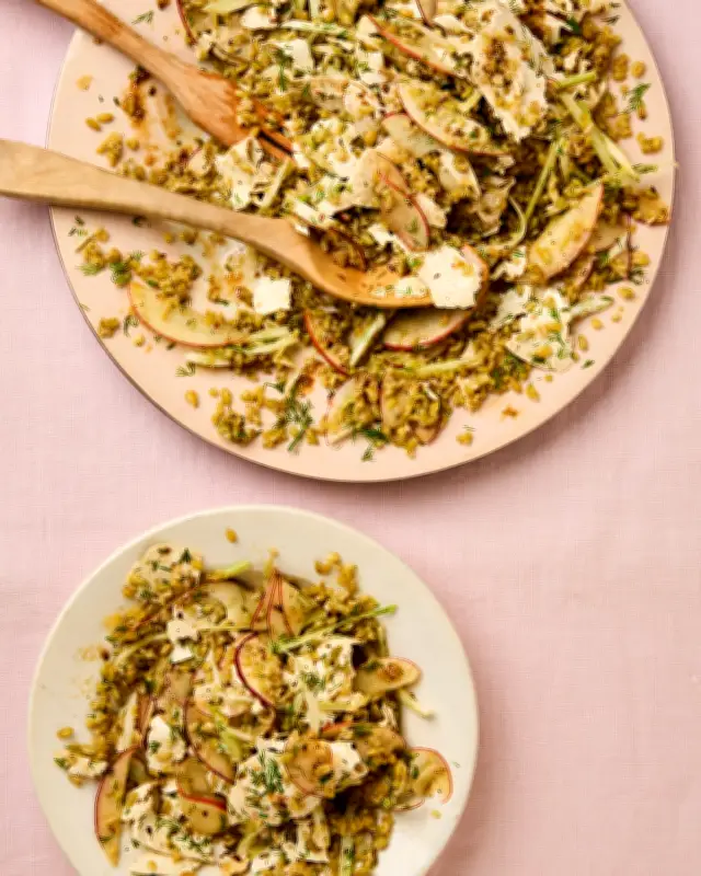 Meera Sodha's Vegan Freekeh Salad with Fennel, Apple, Tofu and Dill