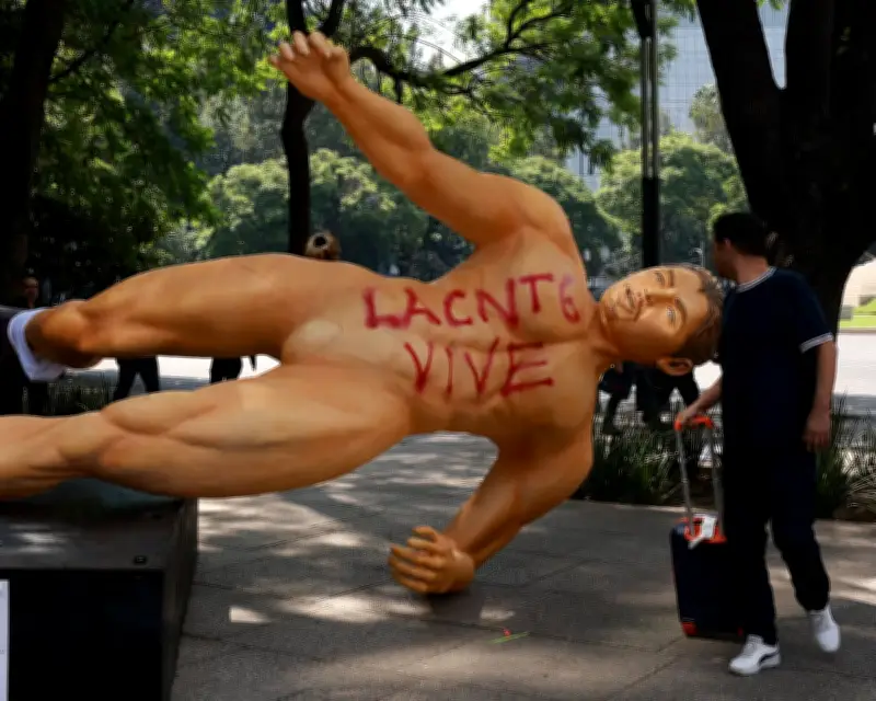 Mexico Striking Teachers Vandalize World Cup Mannequins in Protest
