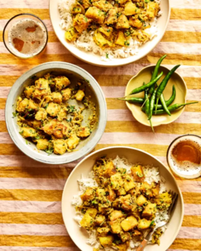 Nisha Katona's Indian Recipes: Poppy Seed Potatoes, Chicken Kebabs
