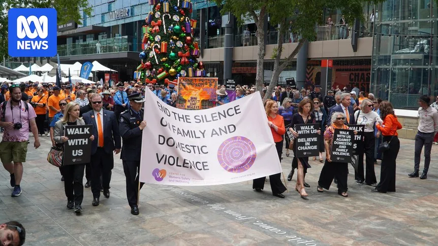 Perth silent march calls for men to step up against domestic violence