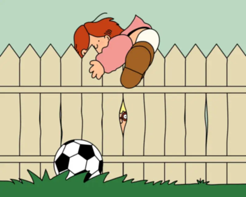 Should kids hop fence for ball? You be the judge