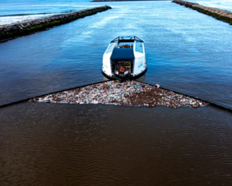 Solar-Powered Boat Gobbles Up Plastic Waste in Seas