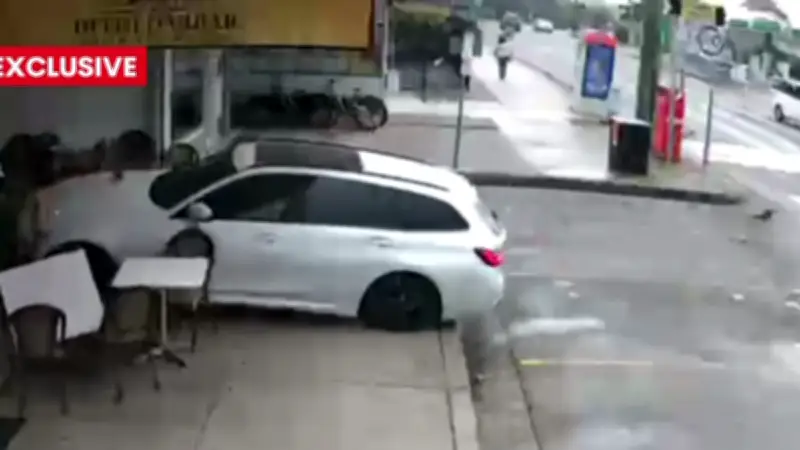 Three Boys Escape Serious Injury After BMW Crashes into Sydney Chicken Shop