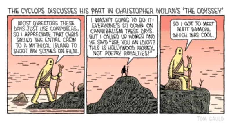 Tom Gauld Cartoon Takes on Christopher Nolan's The Odyssey