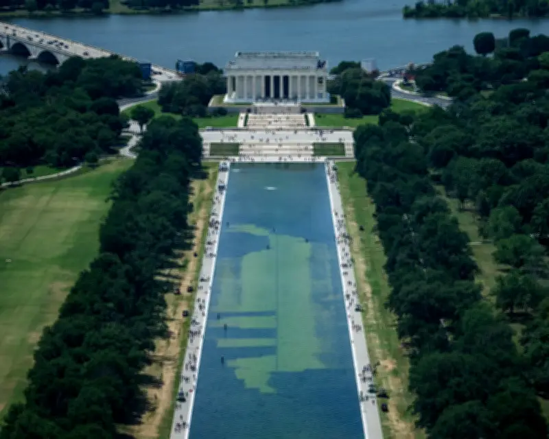 Trump Blames Vandalism for Algae Bloom in $14M Reflecting Pool Renovation