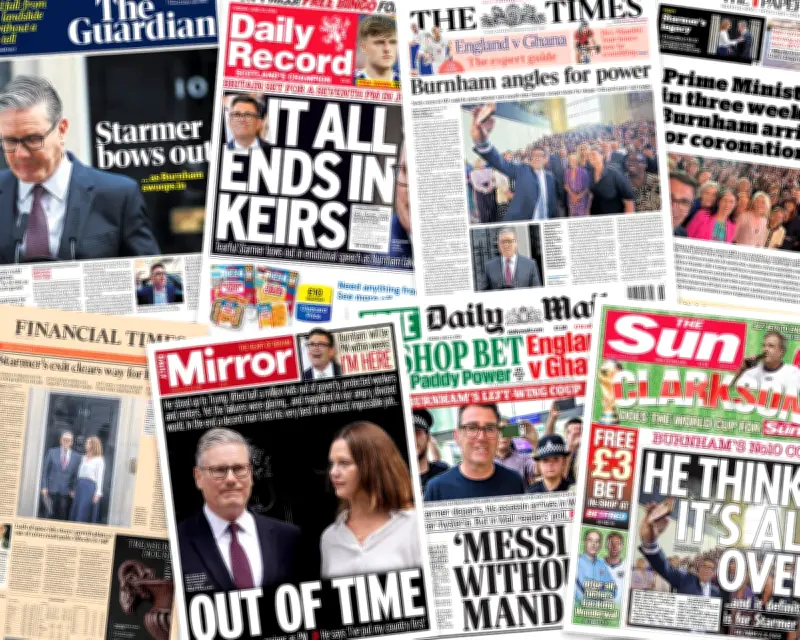 UK Front Pages React to Starmer's Resignation, Burnham's Rise