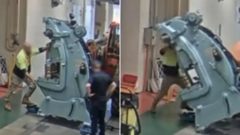 Worker narrowly avoids being crushed by three-tonne coin press at Royal Australian Mint