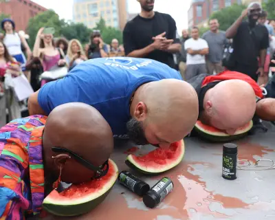 Melon Eating Contest and Naked Bike Ride: Weekend Photos