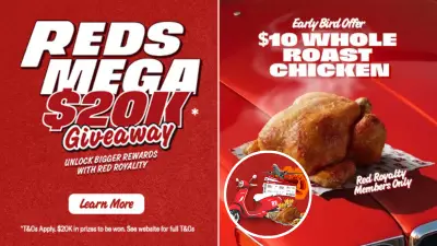 Red Rooster Launches Reds Mega $20k Giveaway with $10 Roast Chicken Deal