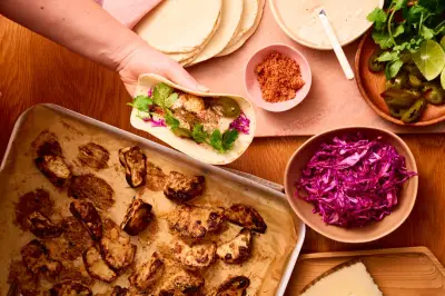 Tacos with charred celeriac wedges and pickled jalapeño sauce recipe