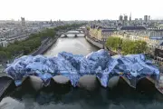 French artist JR transforms Pont Neuf into a cave in Paris
