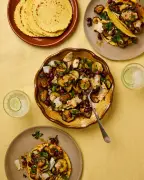 Fried Courgette Taco Recipe with Black Bean and Goat's Cheese by Meera Sodha