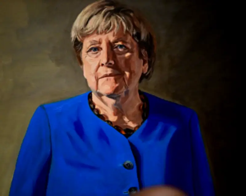 Angela Merkel Portrait Unveiled in Berlin by French Artist