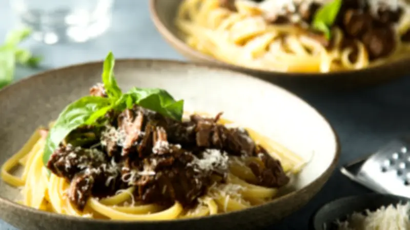 Chef Mel's Slow-Cooked Beef Ragu with Creamy Lemon Pepper Polenta