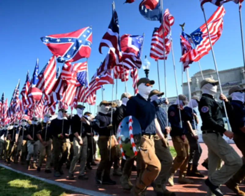 Neo-fascist Patriot Front marches in Washington DC on July 4