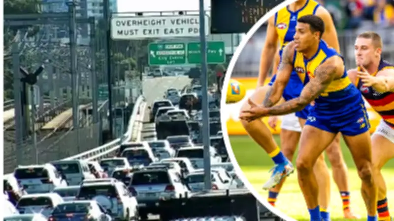 West Coast Eagles Friday Night Clash to Cause Major Traffic Delays in Perth