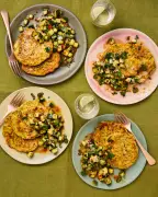 Beijing-Style Courgette Pancakes with Hot Honey Cucumbers