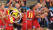 Brawl erupts between Gold Coast and Collingwood as Maynard hits umpire